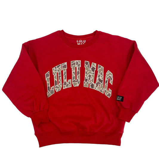 LULU MAC Camo Sweatshirt: Red