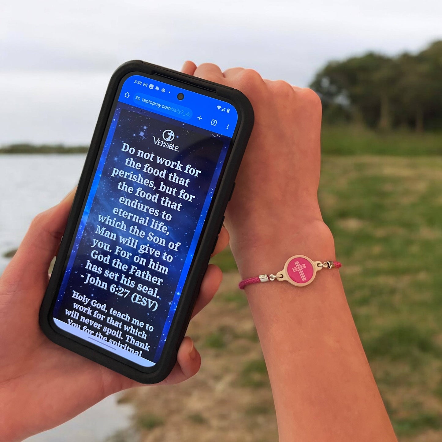 Tap To Pray™ - Survivor Series Handmade Bracelets: Juniper + Cross