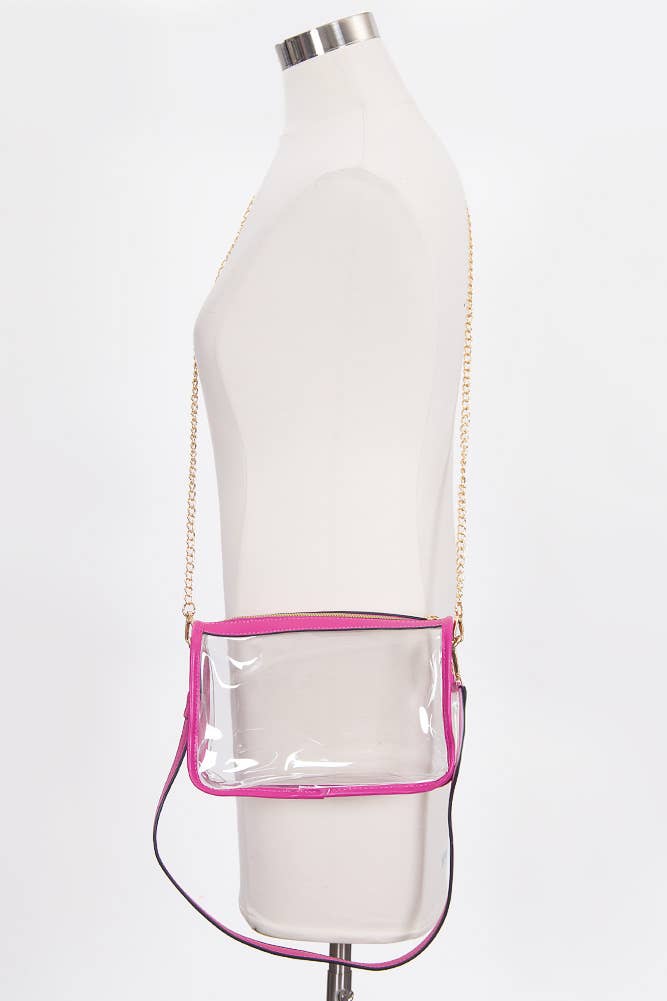 Clear Rectangle Stadium Concert Crossbody Bag: Black