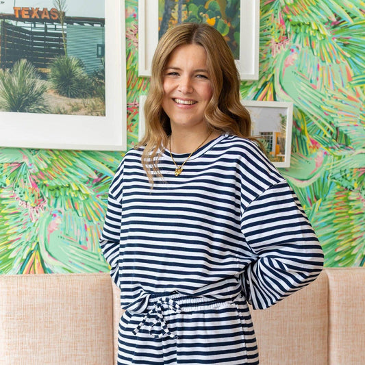 LULU MAC STRIPE Top-NAVY