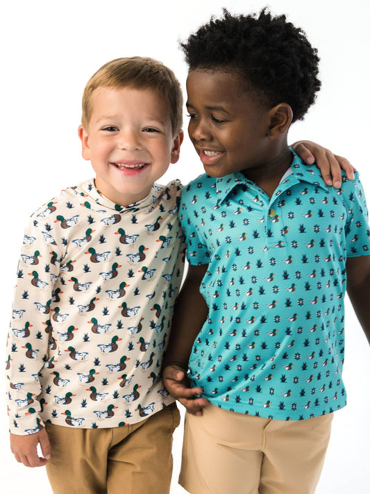 Boys Mallard Marsh Duck Performance Hooded Shirt
: Off-White