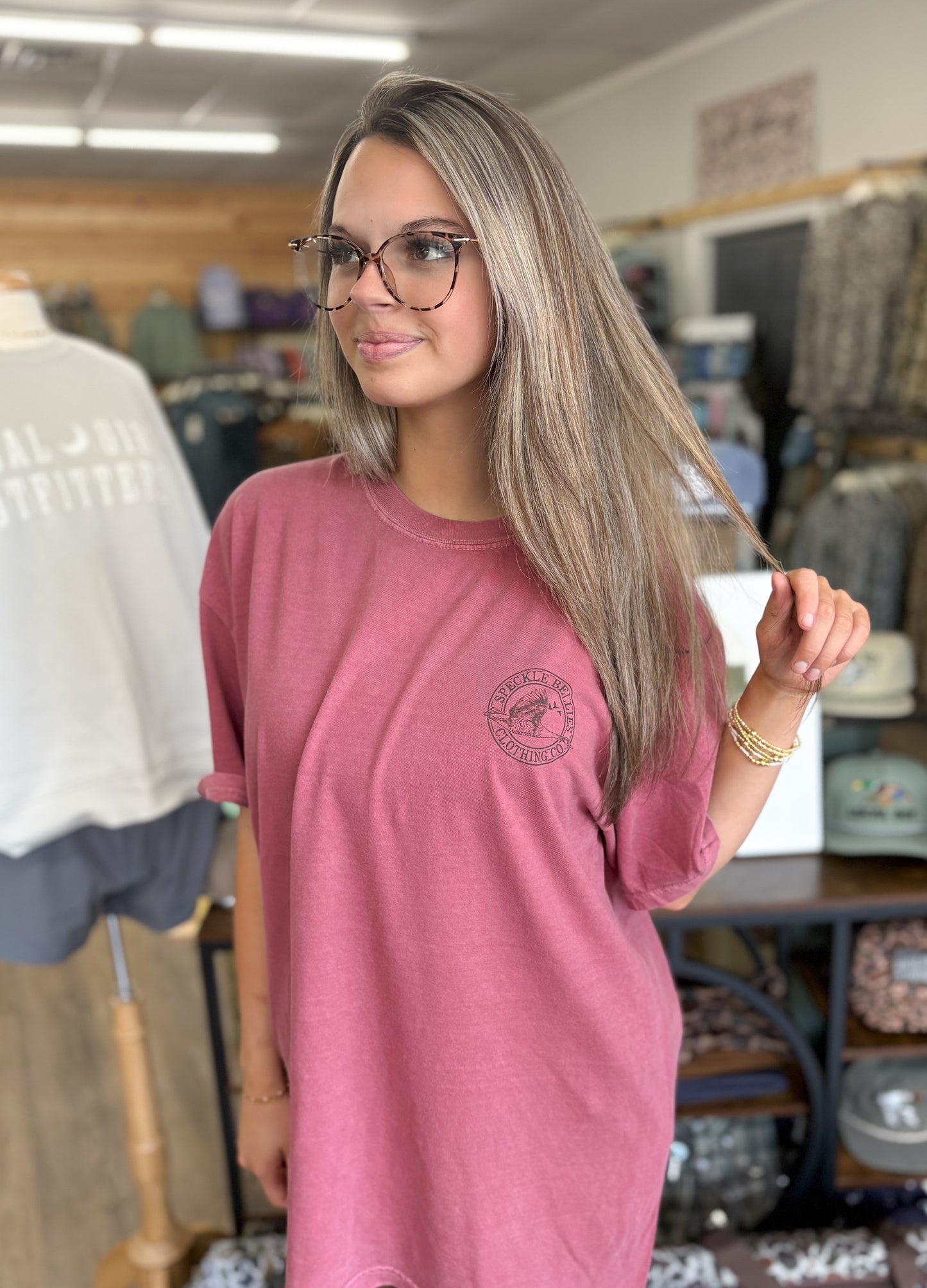 Speckle Bellies Turkey Sunset Tee -Brick