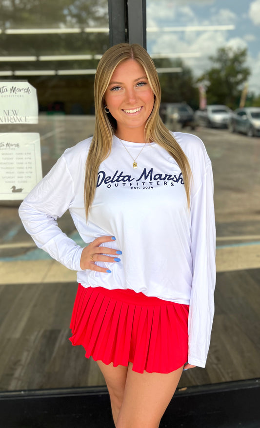 Delta marsh Outfitters "Lurein' You in" Performance Tee-White