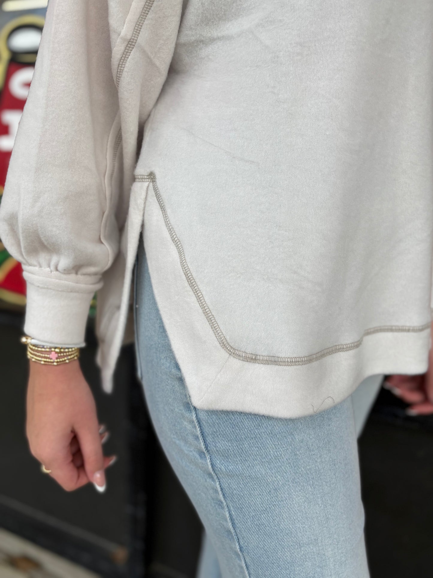 “Cozy Night Top”- Sand Beige