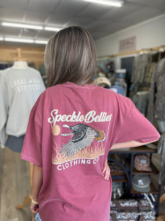 Speckle Bellies Turkey Sunset Tee -Brick
