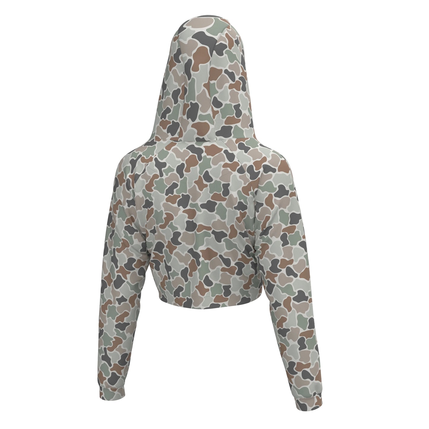 Local Girl Velvet Fleece Cropped Hoodie - Forest Camo Flora