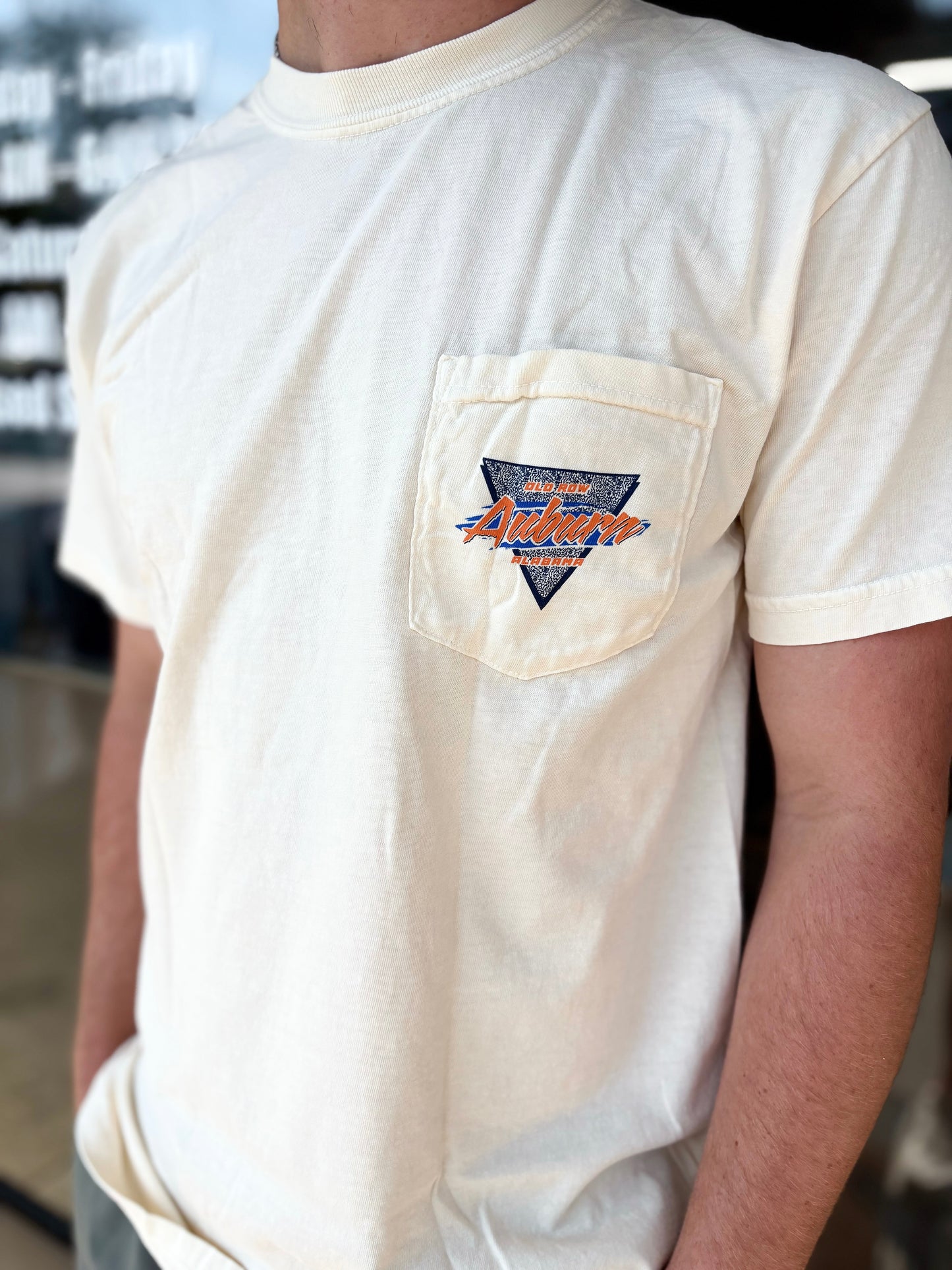 Auburn Retro Triangle 2.0 Pocket Tee - Ivory