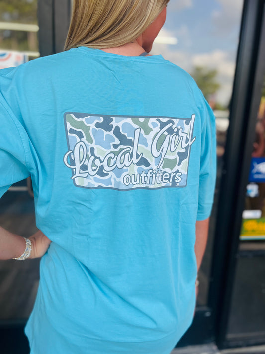 Local Girl  Localflage Coast Plate SS Tee - Blue Lagoon