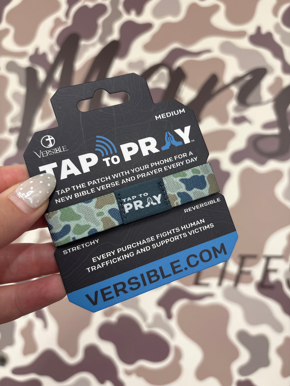 Tap To Pray® Wristband –RIVER ROCK CAMO - MOSS & SLATE