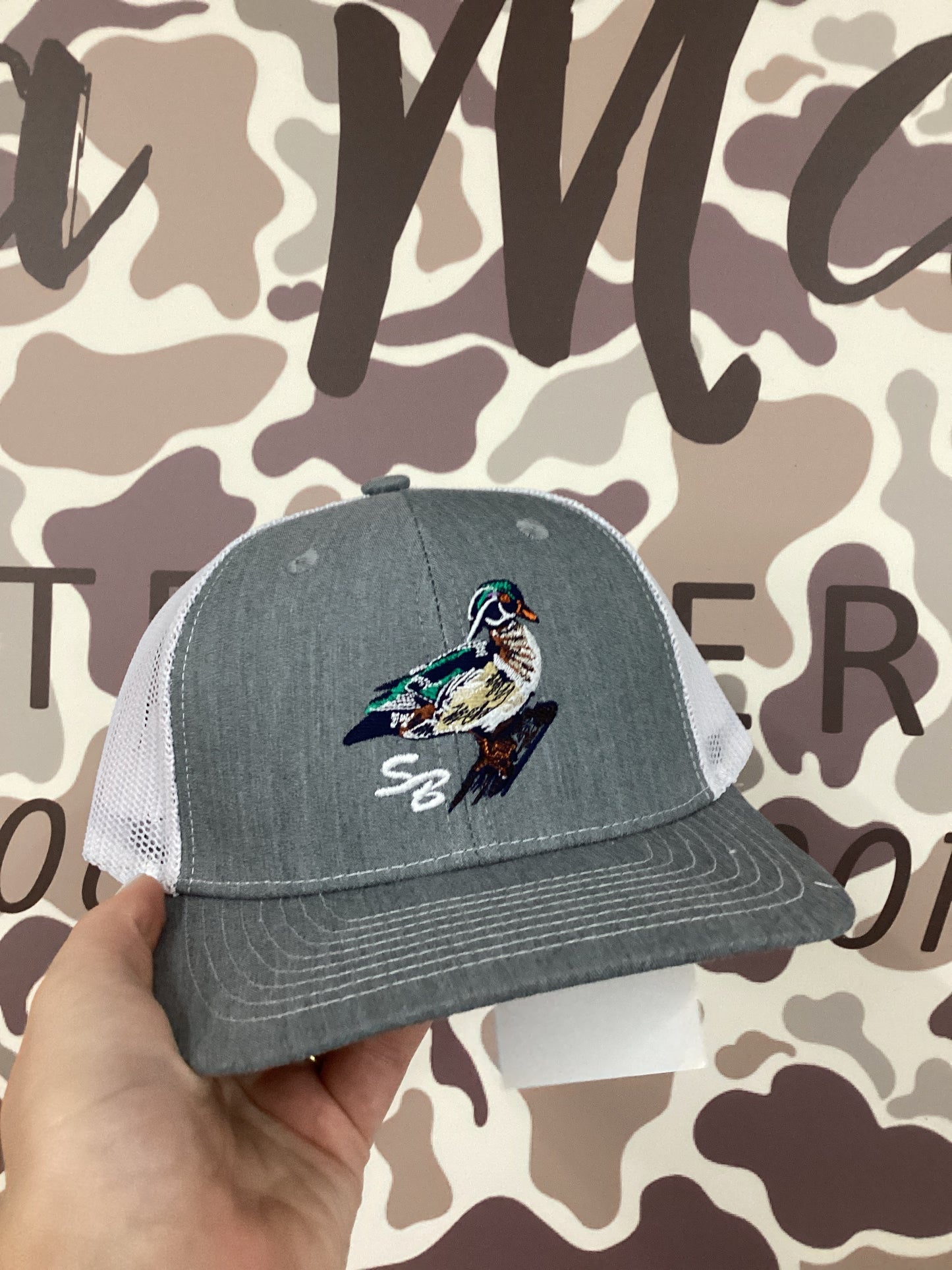 Speckle Bellies - Wood Duck SB Cap - Heather Grey/White