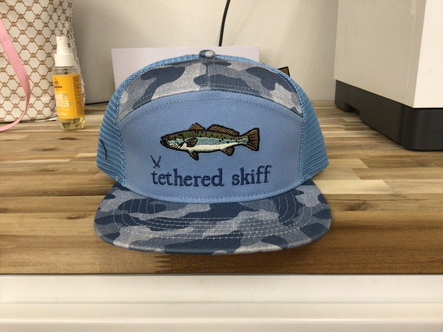 Tethered Skiff 7 panel speckled trout- blue camo