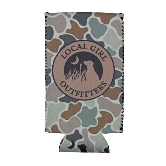 Local Girl Original Slim Can Koozie - Forest Camo Flora