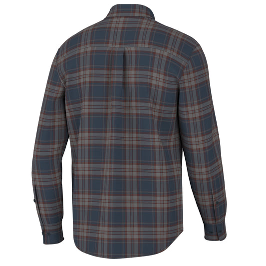 Local Boy Phelan Stretch Flannel - Navy/Charcoal/Red