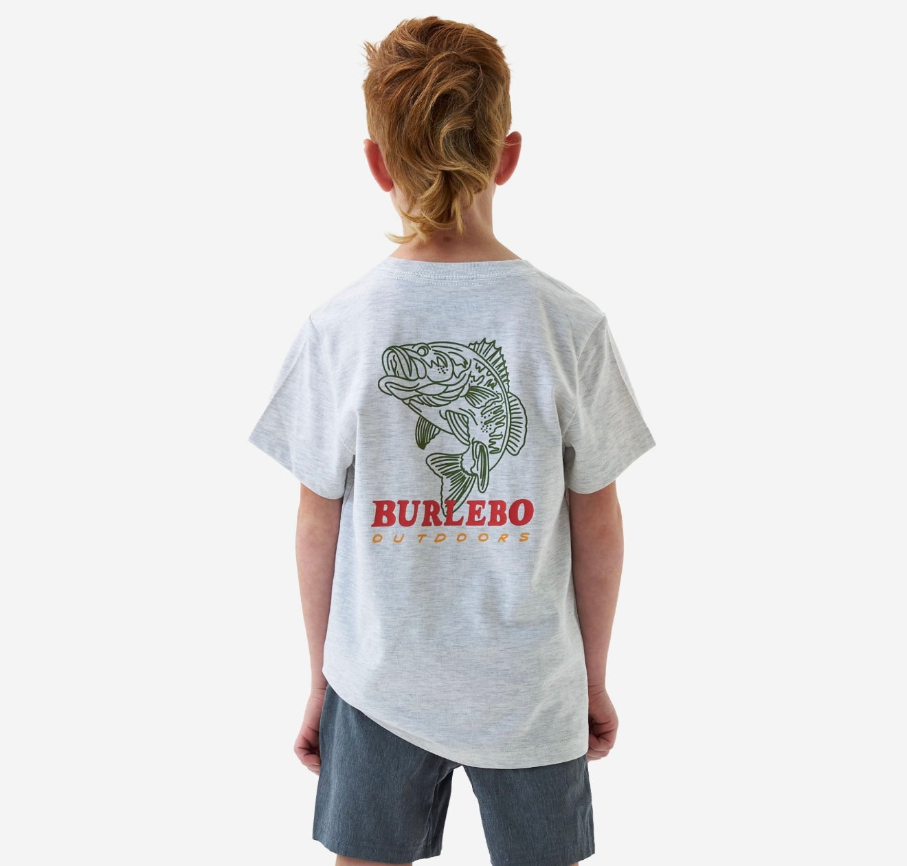 Toddler/Youth Burlebo Fish Wild Tee - Heather Ash Grey