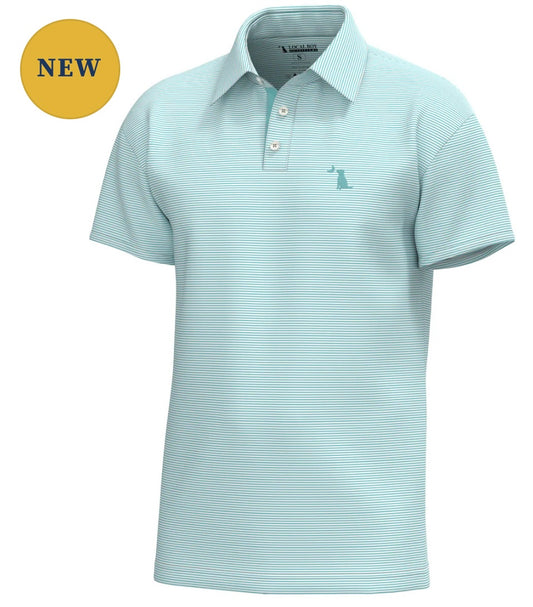 Youth Local Boy Palms Polo - Aqua/White