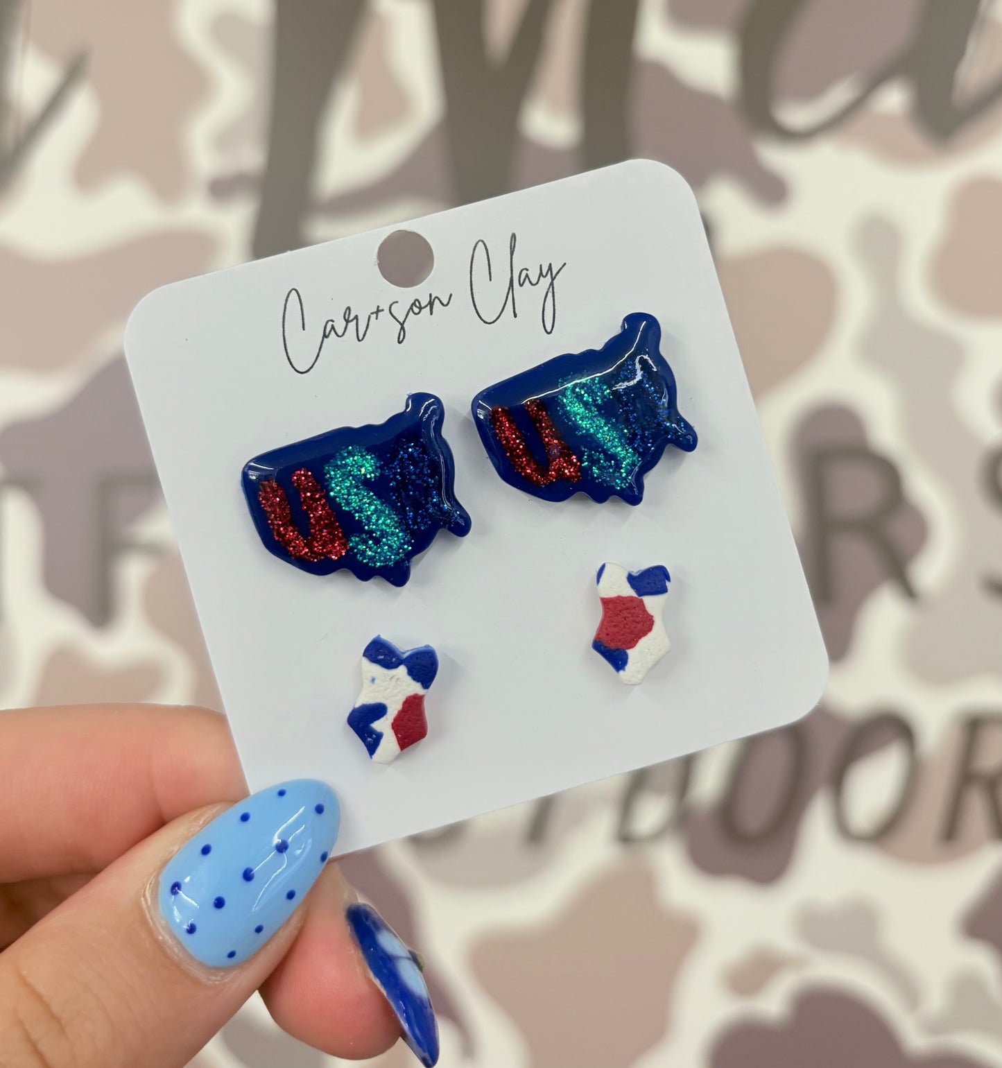 Car+son Clay USA/BIKINI Studs (2 Pack)