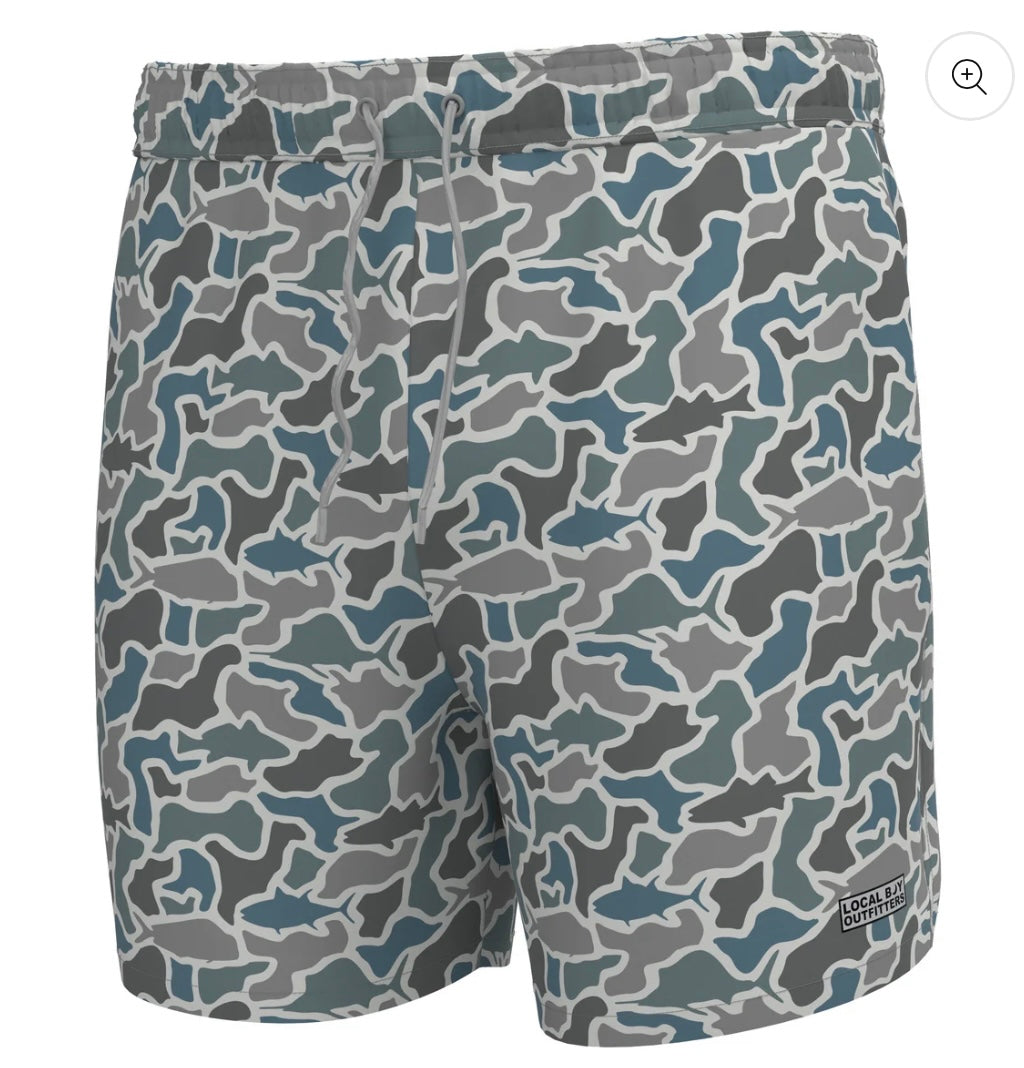 Youth Local Boy Bayview Swim Trunks - Fish Camo