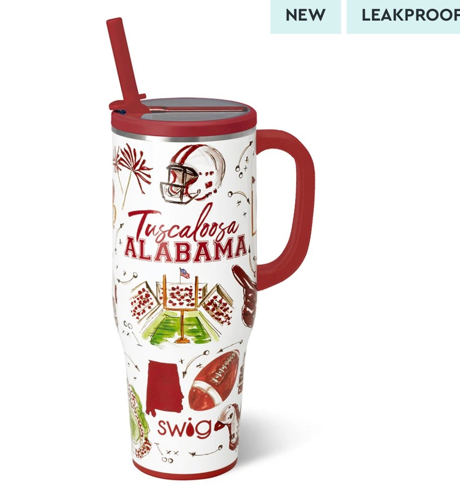 Swig TAILGATES IN TUSCALOOSA Mega Mug 40oz (LEAKPROOF)