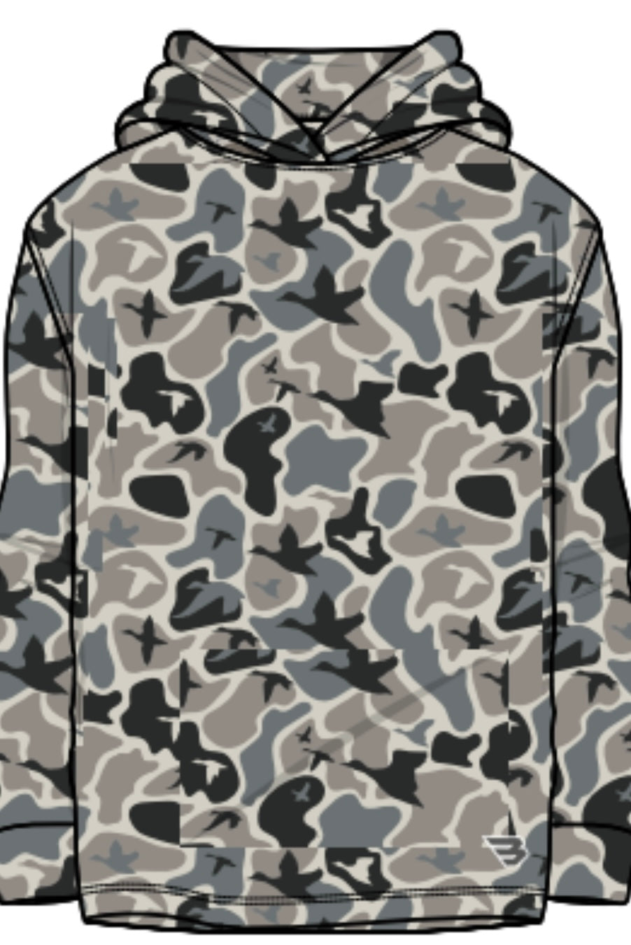 BURLEBO - Youth/Toddler Mallard Mayhem Camo Performance Hoodie