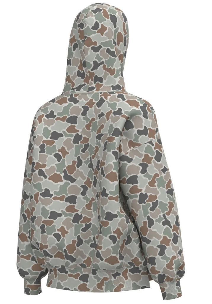 Local Girl Velvet Fleece Front Zip Hoodie Forest Camo Flora
