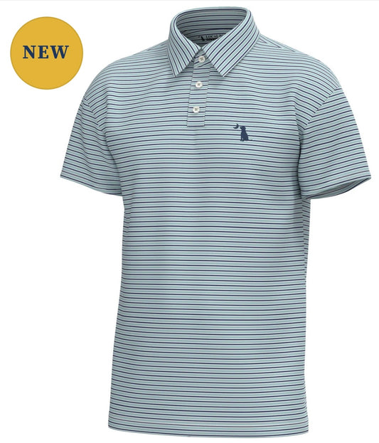 Local Boy Surfside Polo - Light Teal/Navy/White