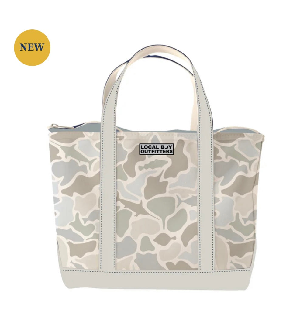 Local Girl Printed Beach Tote - Saltwater Camo
