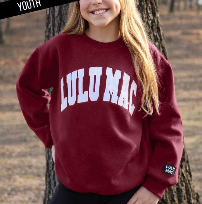 Youth Lulu Mac Maroon/White - STITCH