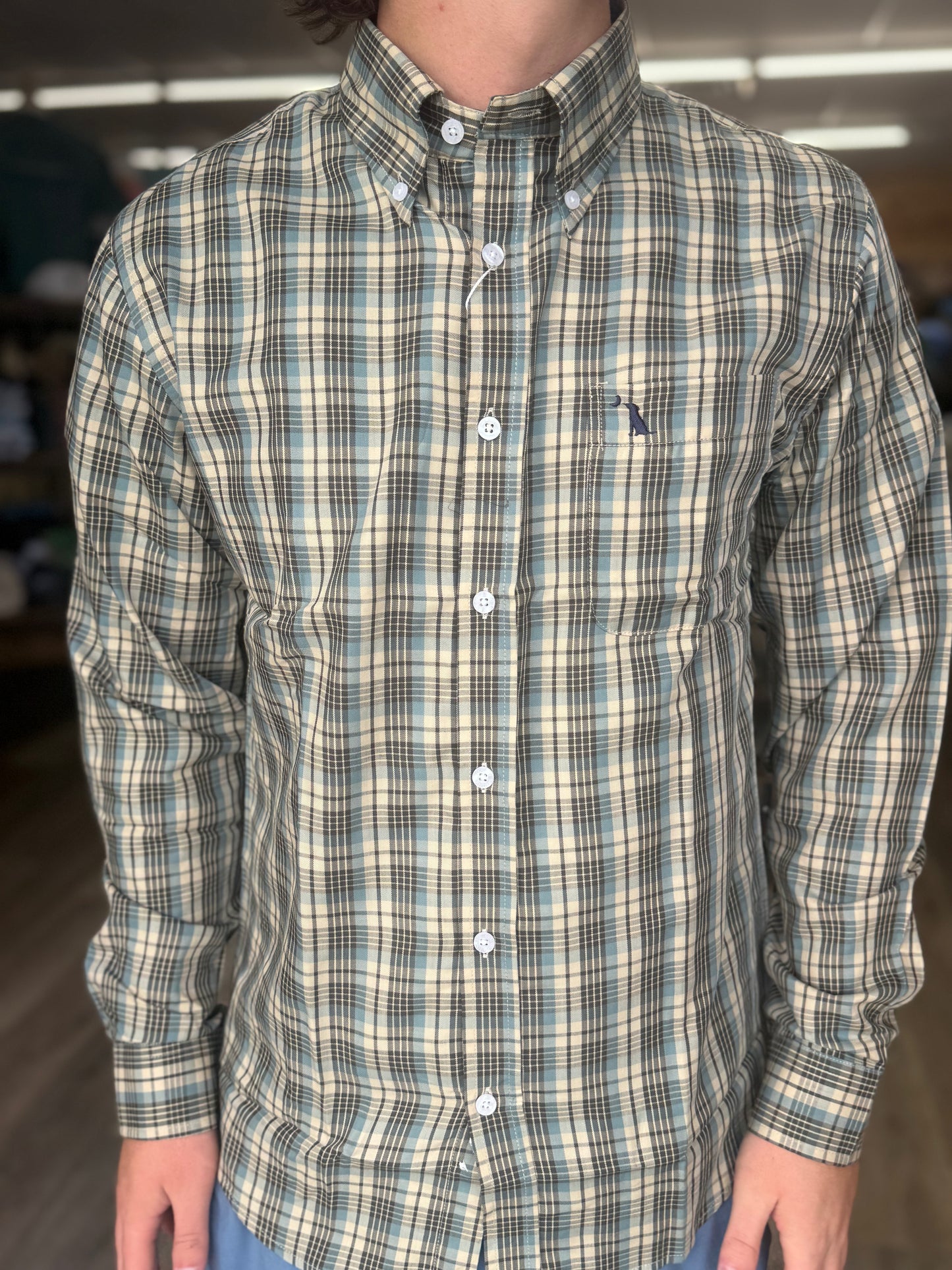 Local Boy Grange Dress Shirt - Slate/Beige/Mocha