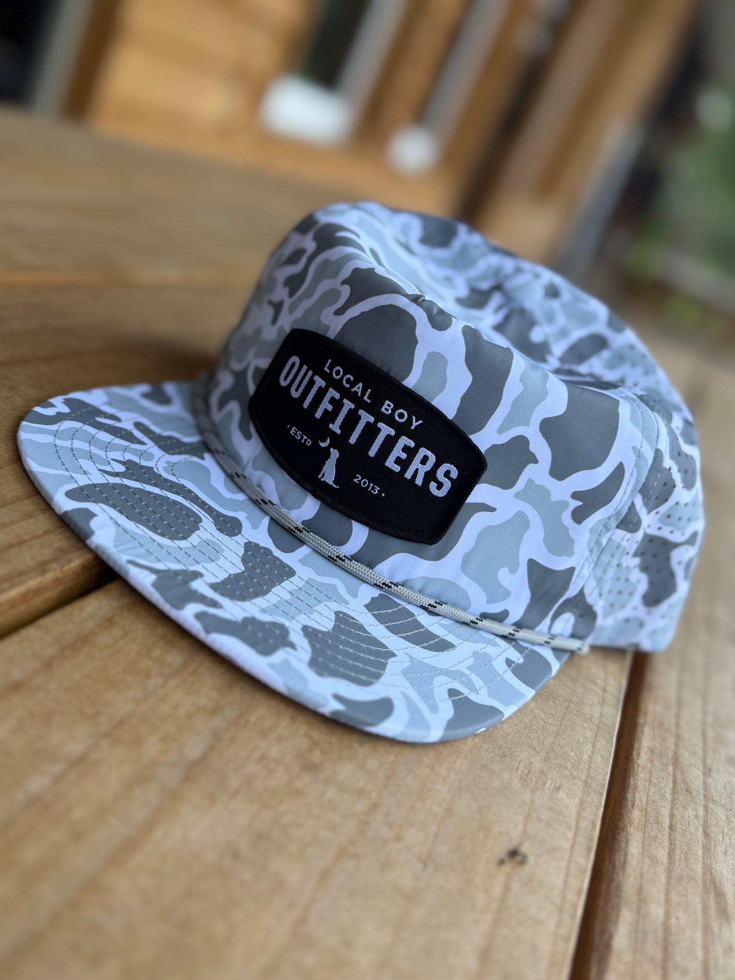 Local Boy Outfitters Perforated Flat Brim Woven Patch Hat