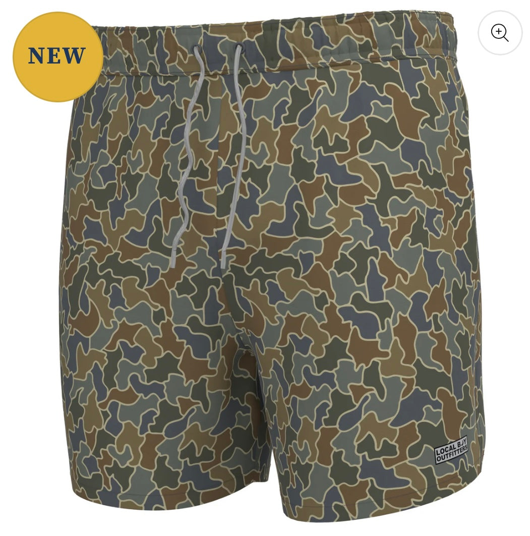 Local Boy Outfitters Bayview Swim Trunks -Rust Cobblestone