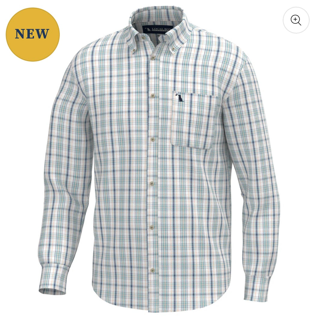 Local Boy Sherry Dress Shirt - Spearmint/Plum/Peach