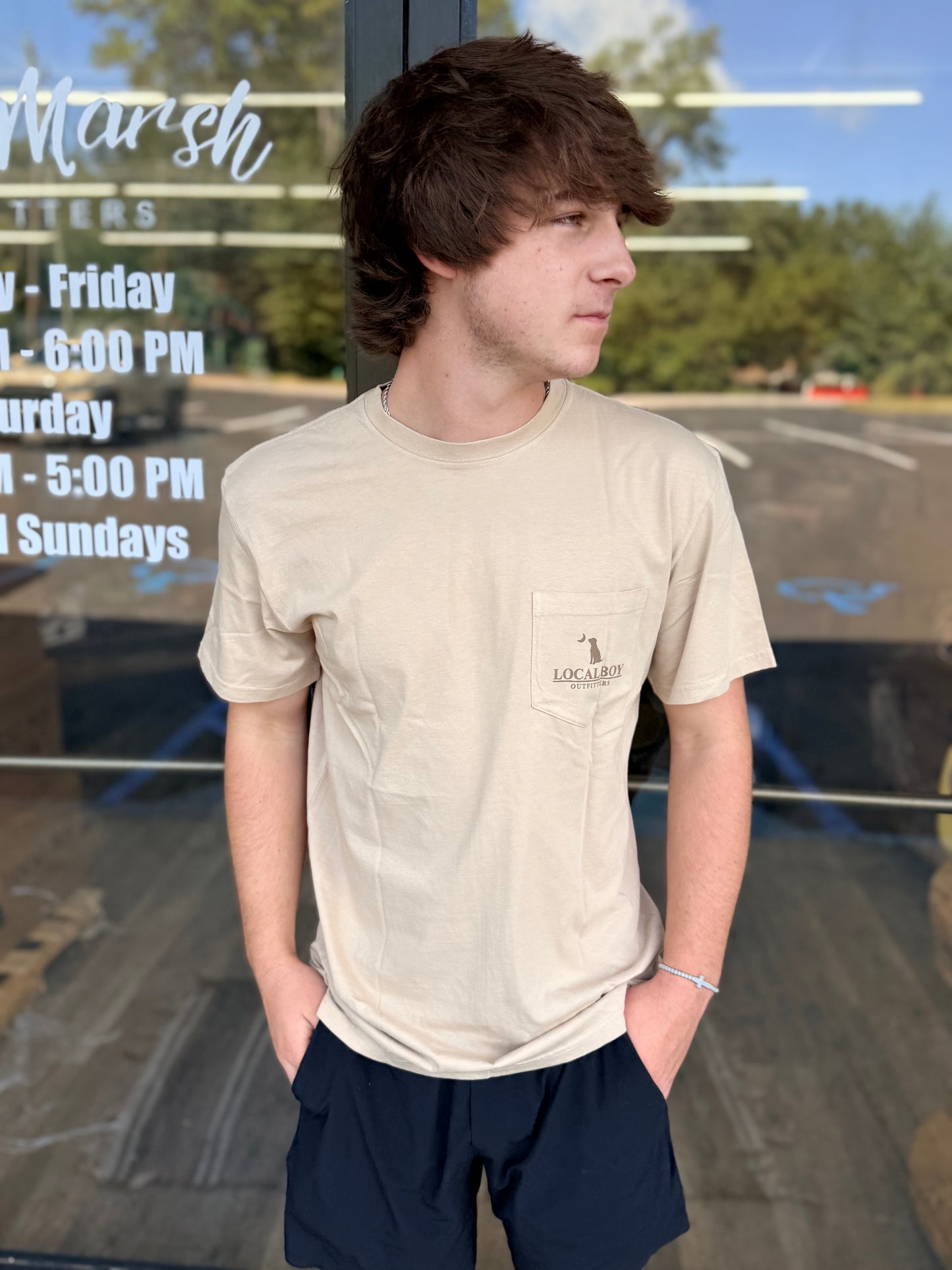 Local Boy Classic Red SS Tee - Latte