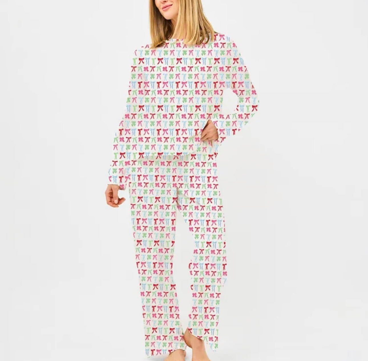 Mary Square Annie Pant Set Pajamas - Colorful Bows