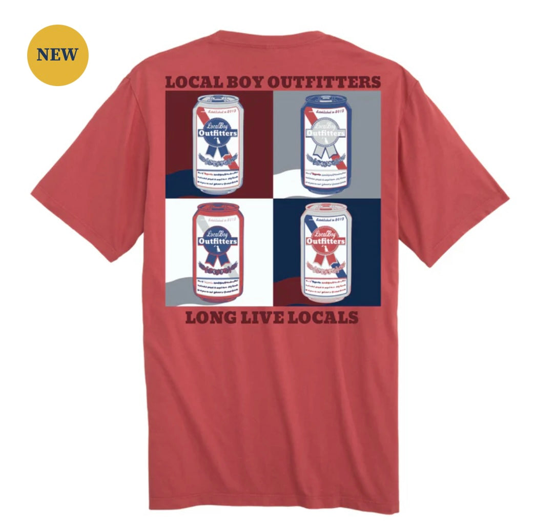 Local Boy PBR Pop Art SS Tee - Brick