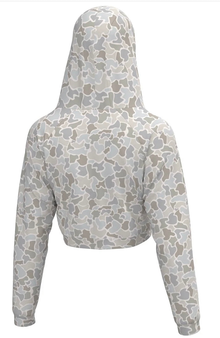 Local Girl Velvet Fleece Cropped Hoodie - FC Saltwater