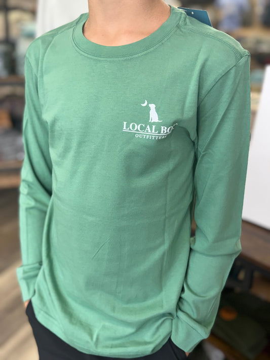 Youth Local Boy Outfitters - Long Sleeve Text and Tail - Light Green