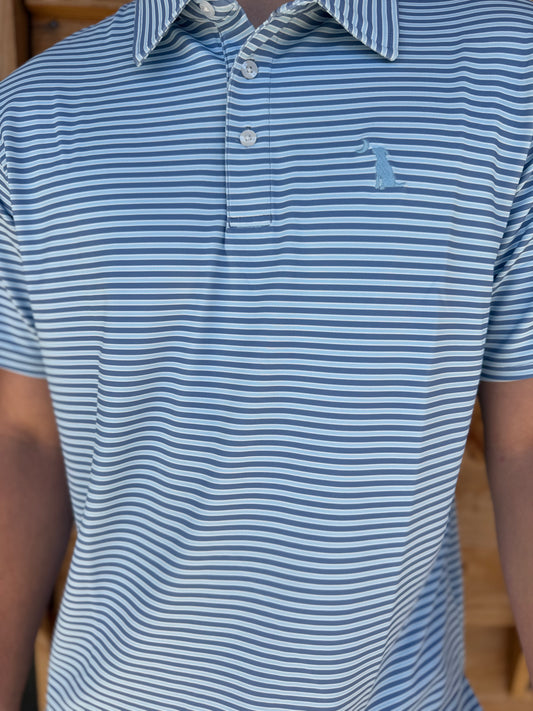 Local Boy Surfside Polo - Plum/Ice Blue/White