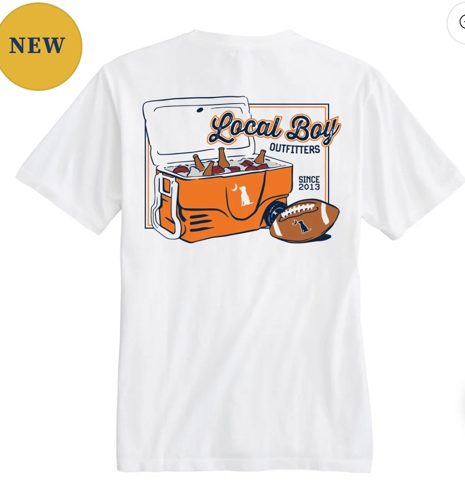 Local Boy Game Day Cooler SS Tee - Navy/Orange