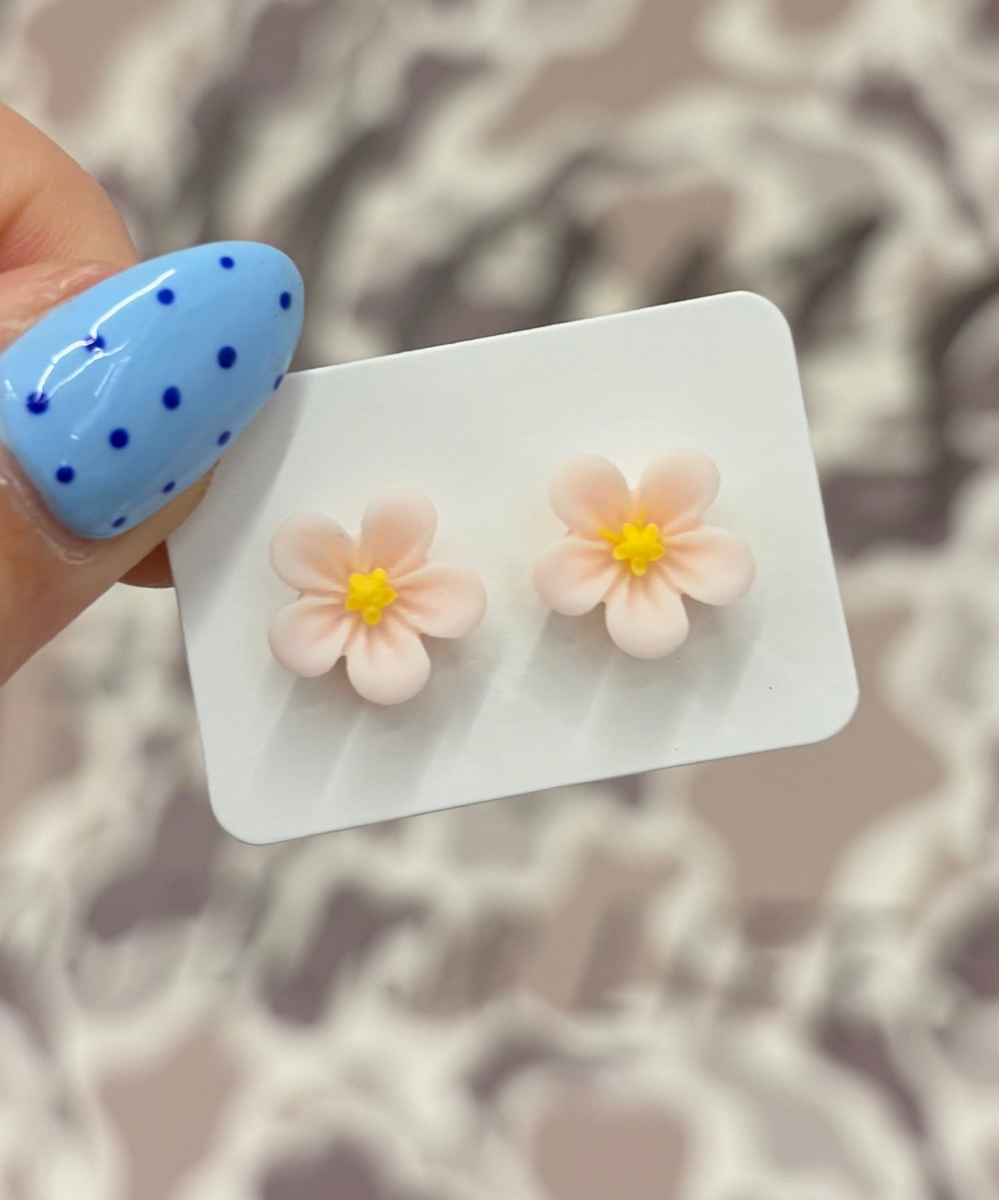 Car+son Clay Mini Flower Studs - LT Pink