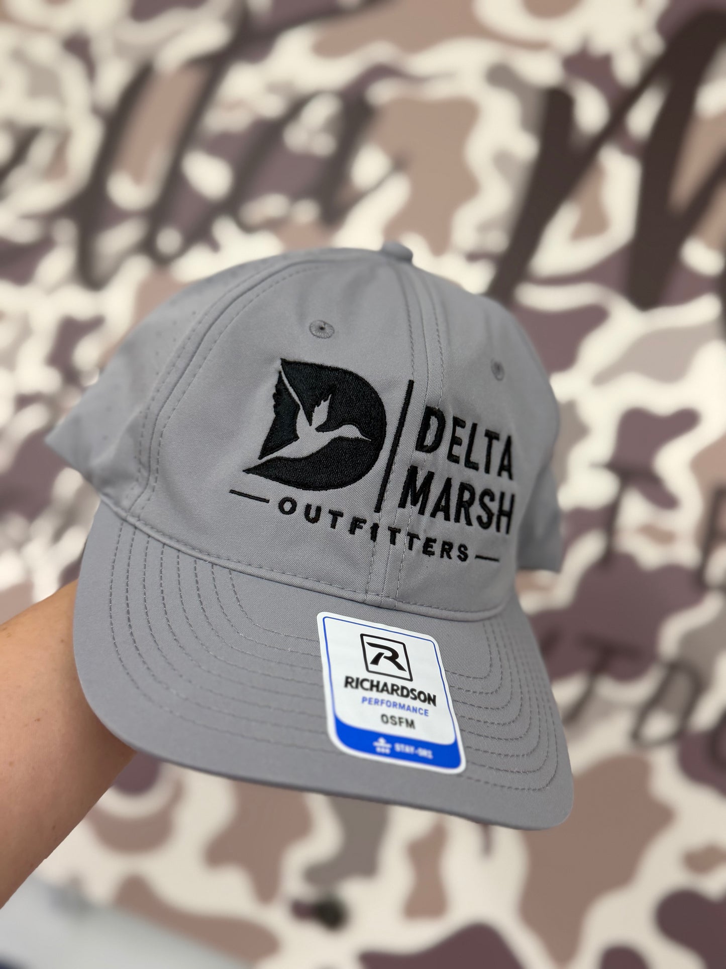 Delta Marsh Flying Duck - Richardson - Grey Unstructured - Black Embroidery