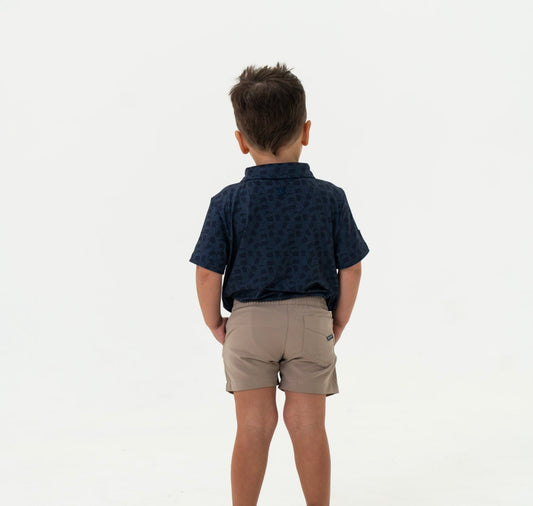 BURLEBO - Youth/Toddler Polo - Navy Stars & Stripes