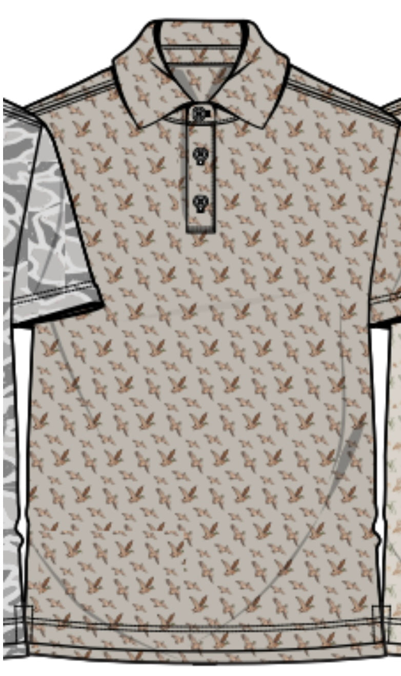 BURLEBO - Youth/Toddler Mallards Flying In Performance Polo