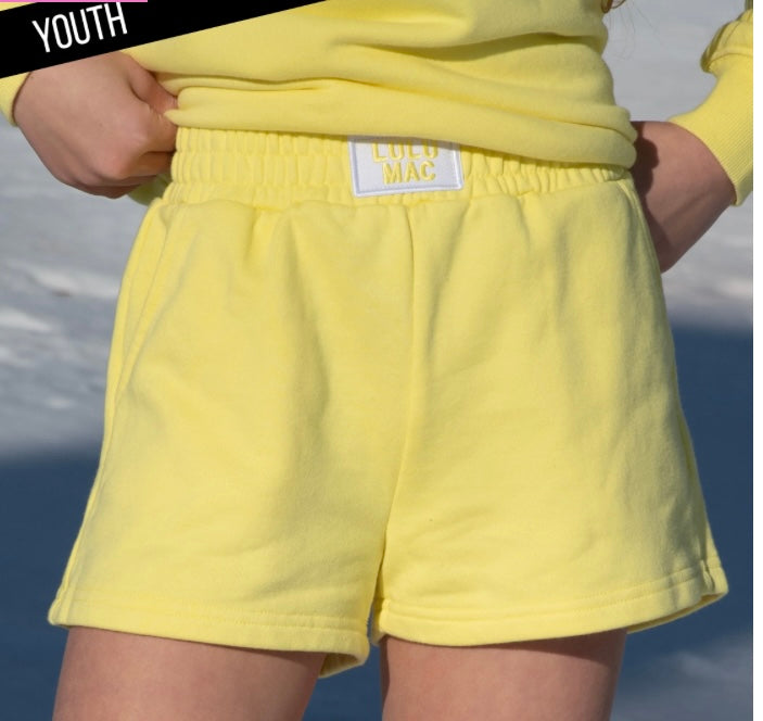 Youth Lulu Mac Terry Cloth Shorts - Yellow