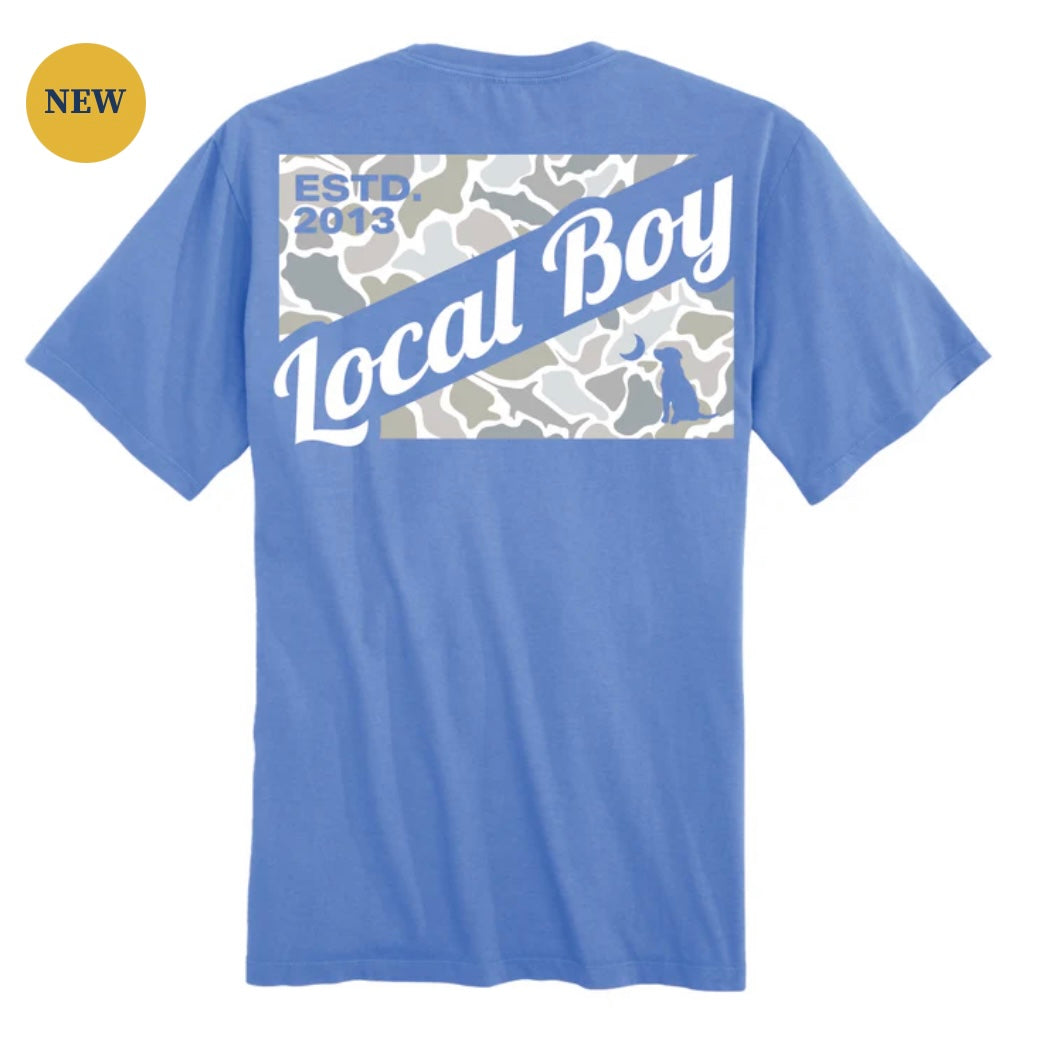 Local Boy Camo Flag Saltwater SS Tee - Marina