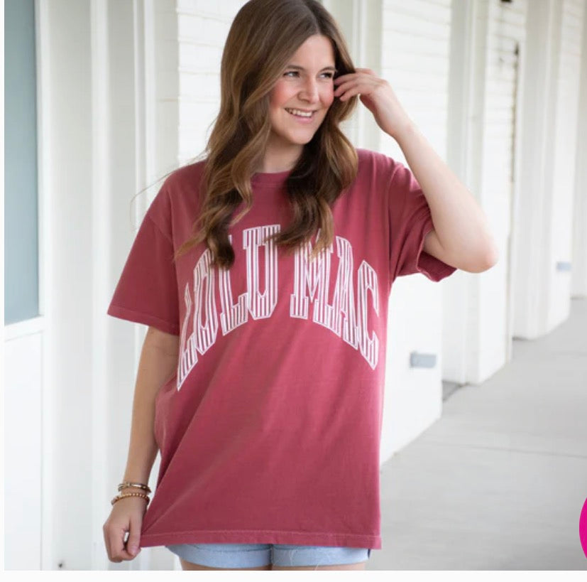 Lulu Mac Stripe ADULT STRIPE ADULT CRIMSON COMFORT COLORS TEE