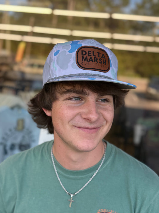 Delta Marsh Leather Patch - Blue Camo Relaxed Fit