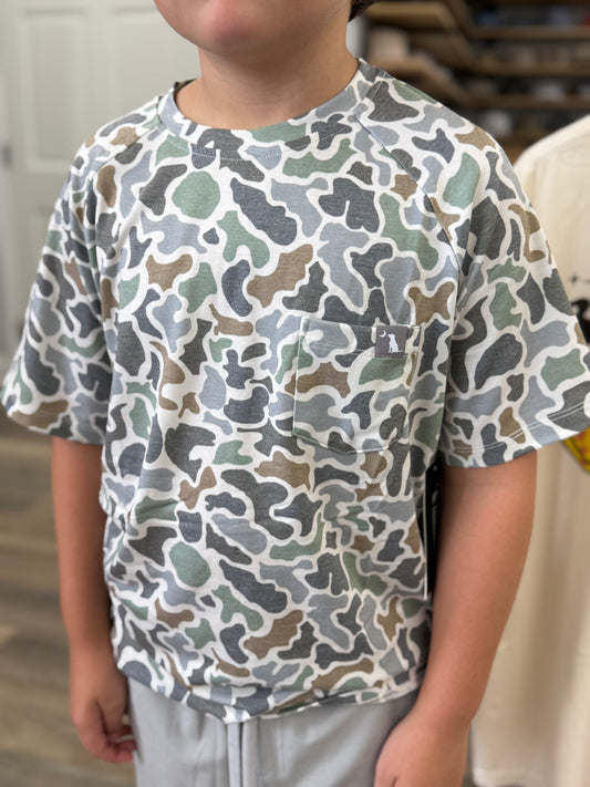 Local Boy Outfitters Youth Heather Blend Crew Neck SS T-shirt - Localflage Bluff