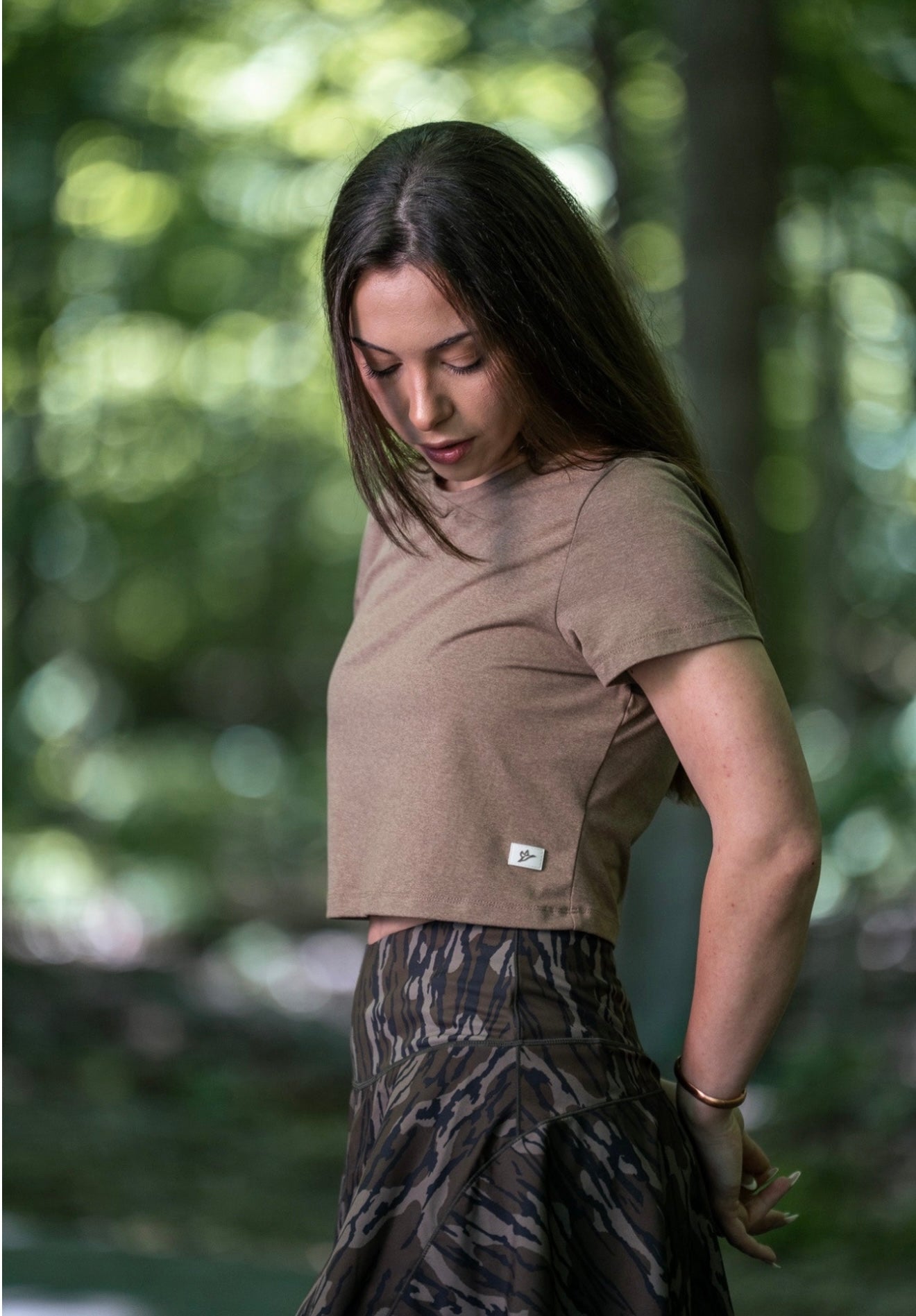 Combat Waterfowl Women’s Crop Tee - Heather Caribou