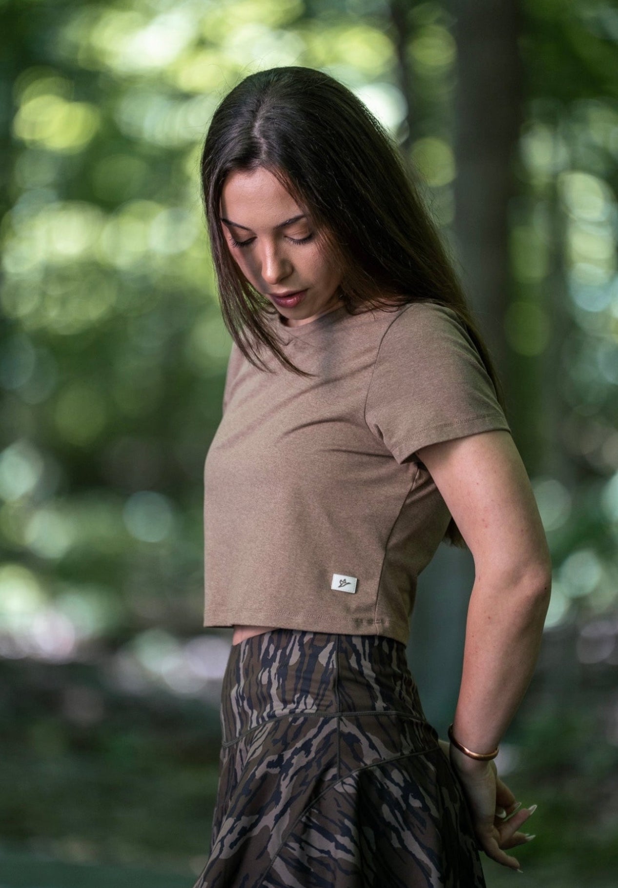 Combat Waterfowl Women’s Crop Tee - Heather Caribou