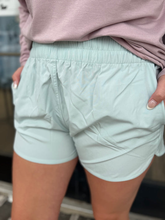 Local Girl Outfitters - LG High Waisted Volley Shorts - Eucalyptus